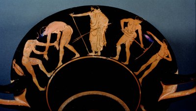 Kylix à figures rouges attiques représentant des athlètes en entraînement - Greek